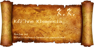 Kühne Klemencia névjegykártya