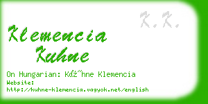 klemencia kuhne business card